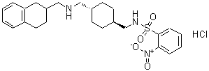 CAS 登录号：486453-65-0， 2-硝基-N-[(反式-4-{[(1,2,3,4-四氢-2-萘基甲基)氨基]甲基}环己基)甲基]苯磺酰胺盐酸盐(1:1)