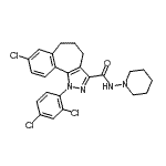 CAS#: 494844-07-4, 8-Chloro-1-(2,4-Dichlorophenyl)-N-(1-Piperidinyl)-1,4,5,6-Tetrahydrobenzo[6,7]Cyclohepta[1,2-c]Pyrazole-3-Carboxamide
