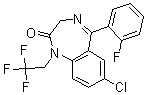 CAS#: 49606-44-2, 7-Chloro-5-(2-Fluorophenyl)-1,3-Dihydro-1-(2,2,2-Trifluoroethyl)-2H-1,4-Benzodiazepin-2-One