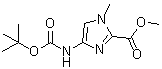 CAS#: 500701-36-0, Methyl 1-Methyl-4-({[(2-Methyl-2-Propanyl)Oxy]Carbonyl}Amino)-1H-Imidazole-2-Carboxylate