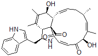 CAS#: 50335-04-1, (7S,13E,16S,17E,19R,21E)-7,19-Dihydroxy-10-(1H-Indol-3-Yl)-16,18-Dimethyl[13]Cytochalasa-5,13,17,21-Tetrene-1,20,23-Trione