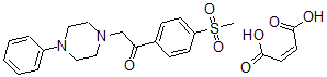 CAS 登录号:50648-51-6, 1-(4-甲烷磺酰基苯甲酰甲基)-4-苯基哌嗪马来酸盐