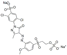 CAS#: 50663-00-8, Disodium 2,5-Dichloro-4-[4,5-Dihydro-4-[[2-Methoxy-5-[[2-(Sulphonatooxy)Ethyl]Sulphonyl]Phenyl]Azo]-3-Methyl-5-Oxo-1H-Pyrazol-1-Yl]Benzenesulphonate