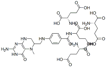 CAS#: 50998-20-4, N-(N-(N-(N-(4-(((2-Amino-1,4,5,6,7,8-hexahydro-5-methyl-4-oxo-6-pteridinyl)methyl)amino)benzoyl)-L-gamma-glutamyl)-L-gamma-glutamyl)-L-gamma-glutamyl)-L-Glutamic acid