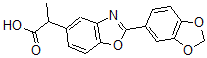 CAS 登录号:51234-64-1, alpha-甲基-2-(3,4-亚甲二氧基苯基)-5-苯并恶唑乙酸