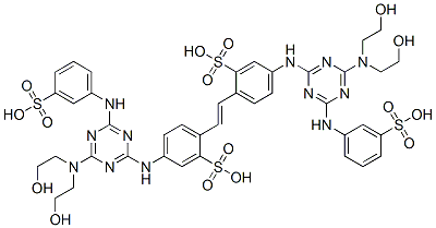CAS#: 5131-70-4, 2,2'-(1,2-Ethenediyl)Bis[5-[[4-[Bis(2-Hydroxyethyl)Amino]-6-[(3-Sulfophenyl)Amino]-1,3,5-Triazin-2-Yl]Amino]-Benzenesulfonic Acid