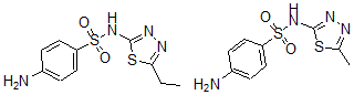 CAS 登录号:51484-73-2, 4-氨基-N-(5-乙基-1,3,4-噻二唑-2-基)苯磺酰胺与 4-氨基-N-(5-甲基-1,3,4-噻二唑-2-基)苯磺酰胺混合物