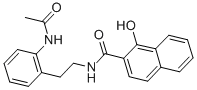 CAS 登录号：5254-41-1， N-(2-乙酰氨基苯乙基)-1-羟基-2-萘甲酰胺