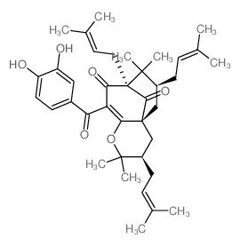 CAS#: 52617-33-1, 10-(3,4-Dihydroxybenzoyl)-3,4,5,6,7,8-Hexahydro-2,2,7,7-Tetramethyl-3alpha,6alpha,8-Tris(3-Methyl-2-Butenyl)-9H-4abeta,8beta-Methano-2H-Cycloocta[b]Pyran-9,11-Dione