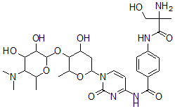 CAS#: 52665-75-5, 4-[(2-Amino-3-hydroxy-2-methyl-propanoyl)amino]-N-[1-[5-(5-dimethylamino-3,4-dihydroxy-6-methyl-oxan-2-yl)oxy-4-hydroxy-6-methyl-oxan-2-yl]-2-oxo-pyrimidin-4-yl]benzamide
