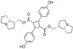 CAS#: 528-37-0, Bis[[(1R,8R)-2,3,5,6,7,8-Hexahydro-1H-Pyrrolizin-1-Yl]Methyl] 2,4-Bis(4-Hydroxyphenyl)Cyclobutane-1,3-Dicarboxylate