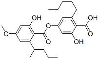 CAS 登录号：529-47-5， 2-羟基-4-[(2-羟基-4-甲氧基-6-戊基苯甲酰基)氧基]-6-戊基苯甲酸