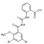 CAS#: 530138-44-4, 2-{[(3,5-Dibromo-2-Methoxybenzoyl)Carbamothioyl]Amino}Benzoic Acid