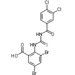 CAS#: 530140-90-0, 3,5-Dibromo-2-{[(3,4-Dichlorobenzoyl)Carbamothioyl]Amino}Benzoic Acid