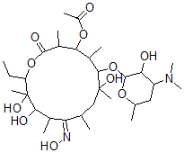CAS#: 53066-45-8, 3-O-Acetyl-3-O-de(2,6-dideoxy-3-C-methyl-3-O-methyl-alpha-L-ribo-hexopyranosyl)erythromycin 9-oxime