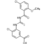 CAS 登录号：532948-28-0， 4-氯-3-{[(5-氯-2-甲氧基苯甲酰基)硫代氨基甲酰]氨基}苯甲酸