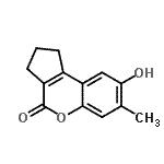 CAS 登录号：533884-91-2， 8-羟基-7-甲基-2,3-二氢环戊烯并[c]苯并吡喃-4(1H)-酮