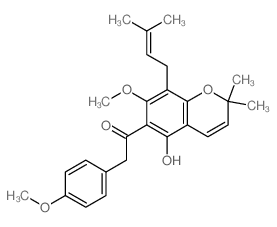 CAS#: 5382-68-3, 1-[5-Hydroxy-7-methoxy-2,2-dimethyl-8-(3-methyl-2-buten-1-yl)-2H-1-benzopyran-6-yl]-2-(4-methoxyphenyl)Ethanone
