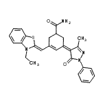 CAS#: 54118-06-8, (5Z)-3-[(Z)-(3-Ethyl-1,3-Benzothiazol-2(3H)-Ylidene)Methyl]-5-(3-Methyl-5-Oxo-1-Phenyl-1,5-Dihydro-4H-Pyrazol-4-Ylidene)-3-Cyclohexene-1-Carboxamide