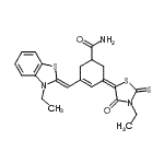 CAS#: 54118-08-0, (5E)-3-[(Z)-(3-Ethyl-1,3-Benzothiazol-2(3H)-Ylidene)Methyl]-5-(3-Ethyl-4-Oxo-2-Thioxo-1,3-Thiazolidin-5-Ylidene)-3-Cyclohexene-1-Carboxamide