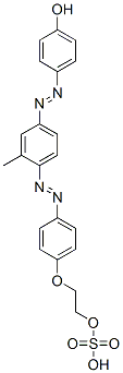 CAS 登录号：54307-21-0， 4-[[3-甲基-4-[[4-[2-(磺基氧基)乙氧基]苯基]偶氮]苯基]偶氮]苯酚