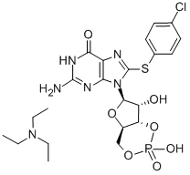 CAS 登录号：54364-02-2， 8-(4-氯苯硫基)鸟苷-3',5'-环单磷酸酯