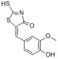CAS#: 5447-37-0, 5-[1-(4-Hydroxy-3-methoxyphenyl)methylidene]-2-thioxothiazolidin-4-one