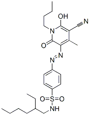 CAS#: 54805-02-6, 4-[(1-Butyl-5-Cyano-1,2-Dihydro-6-Hydroxy-4-Methyl-2-Oxo-3-Pyridyl)Azo]-N-(2-Ethylhexyl)Benzenesulphonamide