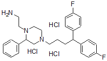 CAS 登录号:5522-33-8, 4-(4,4-二(4-氟苯基)丁基)-N-苯基-1-哌嗪乙胺三盐酸盐