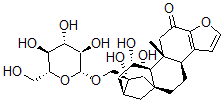 CAS 登录号：55465-97-9， (3bS,7R)-7-[(beta-D-吡喃葡萄糖基氧基)甲基]-4,5,6,7,8,9,10,10aalpha,10b,11-十氢-6beta,7,10alpha-三羟基-10bbeta-甲基-5abeta,8beta-甲桥-5ah-环庚并[5,6]萘并[2,1-b]呋喃-12(3bH)-酮