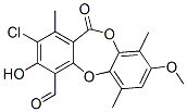 CAS#: 55609-84-2, 2-Chloro-3-hydroxy-8-methoxy-1,6,9-trimethyl-11-oxo-11H-dibenzo[b,e][1,4]dioxepine-4-carbaldehyde