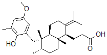 CAS 登录号:55907-34-1, (1S,4abeta)-2-异亚丙基-5beta-(2-羟基-3-甲基-5-甲氧基苄基)-5,6beta,8aalpha-三甲基十氢萘-1-丙酸