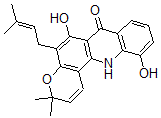 CAS#: 56296-87-8, 6,11-Dihydroxy-3,3-dimethyl-5-(3-methylbut-2-enyl)-12H-pyrano[6,5-c]acridin-7-one