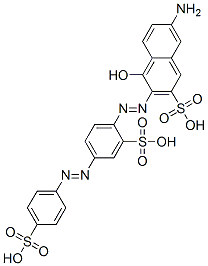 CAS 登录号：56499-46-8， 7-氨基-4-羟基-3-[[2-磺基-4-[(4-磺基苯基)偶氮]苯基]偶氮]萘-2-磺酸