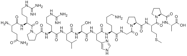 CAS 登录号：568565-11-7， 谷氨酰胺酰-精氨酰-脯氨酰-精氨酰-亮氨酰-丝氨酰-组氨酰-赖氨酰-甘氨酰-脯氨酰-蛋氨酰-脯氨酰-丙氨酸