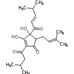 CAS#: 57195-47-8, 3,4-Dihydroxy-2-(3-Methylbutanoyl)-5-(3-Methyl-2-Buten-1-Yl)-4-[(2E)-4-Methyl-2-Pentenoyl]-2-Cyclopenten-1-One