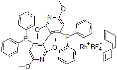 CAS#: 573718-56-6, (R)-(+)-2,2',6,6'-Tetramethoxy-4,4'-Bis(Diphenylphosphino)-3,3'-Bipyridine(1,5-Cyclooctadiene)Rhodium(I) Tetrafluoroborate