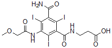 CAS 登录号：57469-53-1， N-[3-氨基甲酰-2,4,6-三碘-5-[(2-甲氧基乙酰基)氨基]苯甲酰基]-beta-丙氨酸
