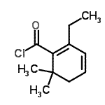 CAS 登录号：57935-26-9， 2-乙基-6,6-二甲基-1,3-环己二烯-1-甲酰氯