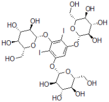CAS#: 58163-18-1, 1,3,5-Tris(beta-D-Glucopyranosyloxy)-2,4-Diiodobenzene