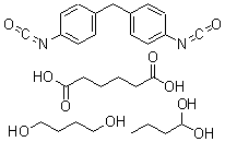 CAS 登录号:58180-53-3, 己二酸与丁二醇, 1,4-丁二醇和 1,1'-亚甲基二(4-异氰酸苯)的聚合物