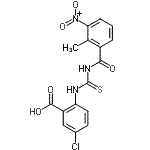 CAS 登录号：586392-50-9， 5-氯-2-{[(2-甲基-3-硝基苯甲酰)硫代氨基甲酰]氨基}苯甲酸