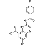 CAS#: 586393-52-4, 3,5-Dibromo-2-{[(4-Fluorobenzoyl)Carbamothioyl]Amino}Benzoic Acid