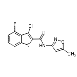CAS#: 588675-34-7, 3-Chloro-4-Fluoro-N-(5-Methyl-1,2-Oxazol-3-Yl)-1-Benzothiophene-2-Carboxamide