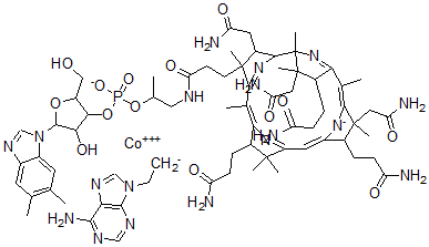 CAS 登录号：59209-78-8， 腺嘌呤基乙基钴胺素