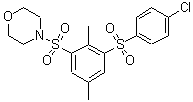 CAS 登录号：5922-56-5， 4-[3-(4-氯苯基)磺酰基-2,5-二甲基-苯基]磺酰基吗啉