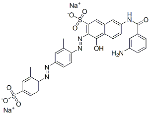 CAS#: 5938-84-1, Disodium 7-[(3-Aminobenzoyl)Amino]-4-Hydroxy-3-[[2-Methyl-4-[(2-Methyl-4-Sulphonatophenyl)Azo]Phenyl]Azo]Naphthalene-2-Sulphonate