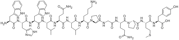 CAS 登录号：59401-28-4， 色氨酰-组氨酰-色氨酰-亮氨酰-谷氨酰胺酰-亮氨酰-赖氨酰-脯氨酰-甘氨酰-谷氨酰胺酰-脯氨酰-蛋氨酰-酪氨酸
