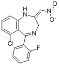 CAS#: 59467-63-9, 7-Chloro-1,3-Dihydro-5-(2-Fluorophenyl)-2-Nitromethylene-2H-1,4-Benzodiazepine