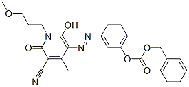CAS#: 59572-08-6, Benzyl 3-[[5-Cyano-1,6-Dihydro-2-Hydroxy-1-(3-Methoxypropyl)-4-Methyl-6-Oxo-3-Pyridyl]Azo]Phenyl Carbonate